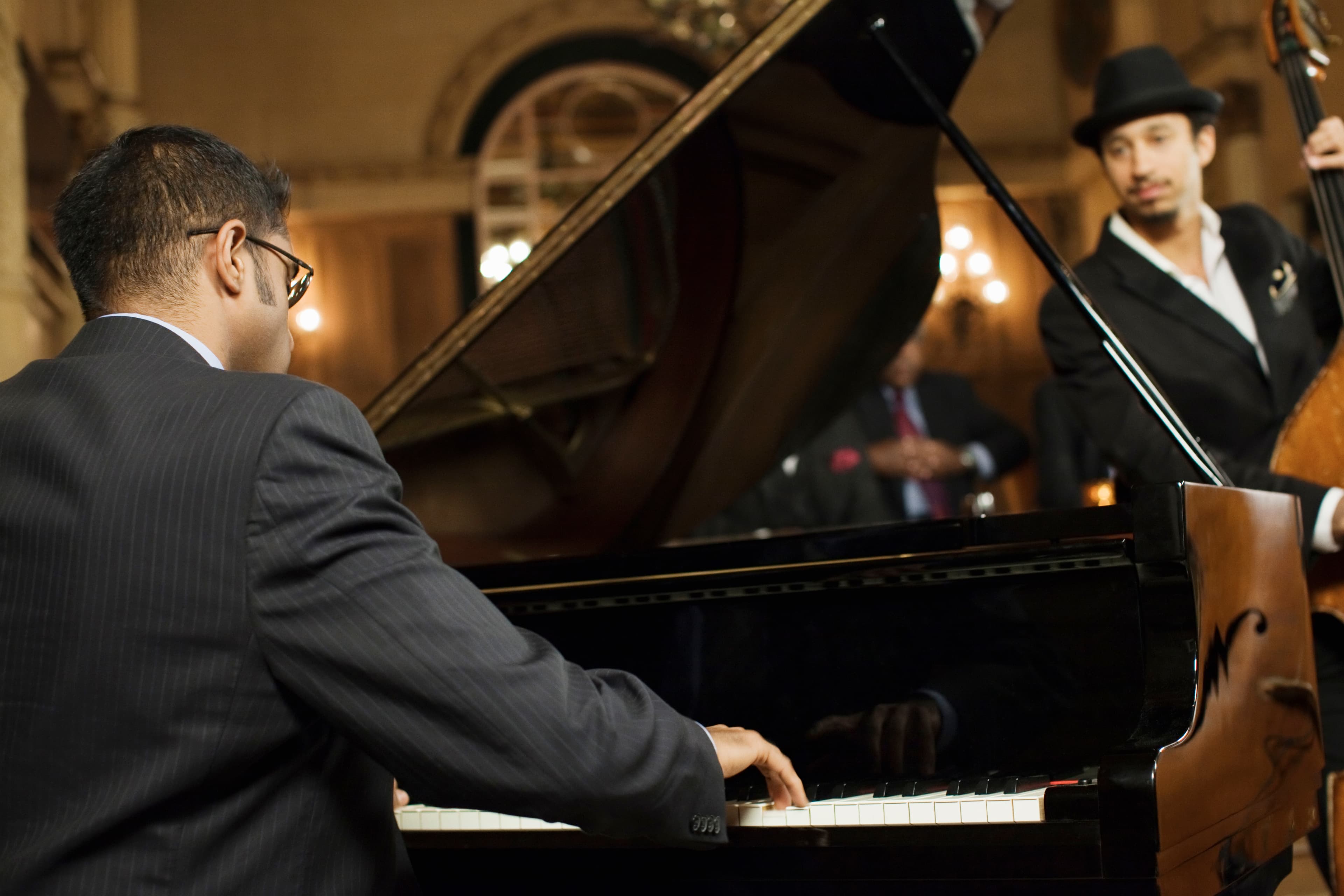 Jazz pianist performing